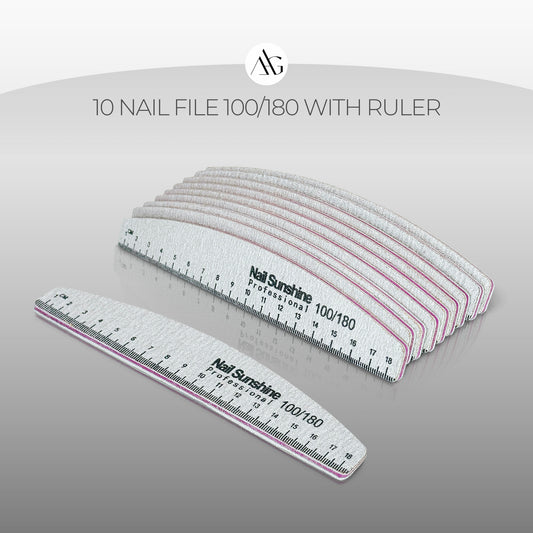 10 Nail File 100-180 with Ruler