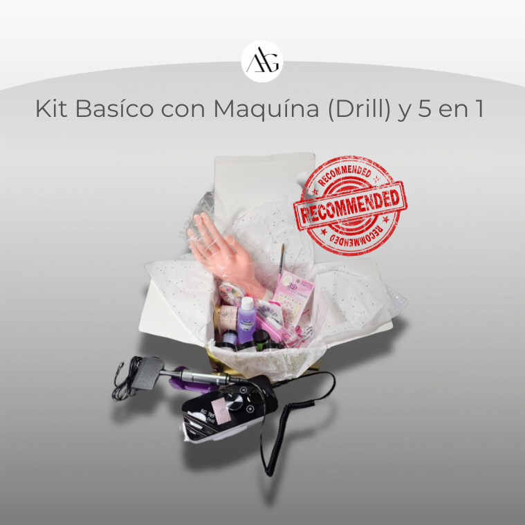 Kit basíco para acrílico CON MAQUíNA Y 5 EN 1